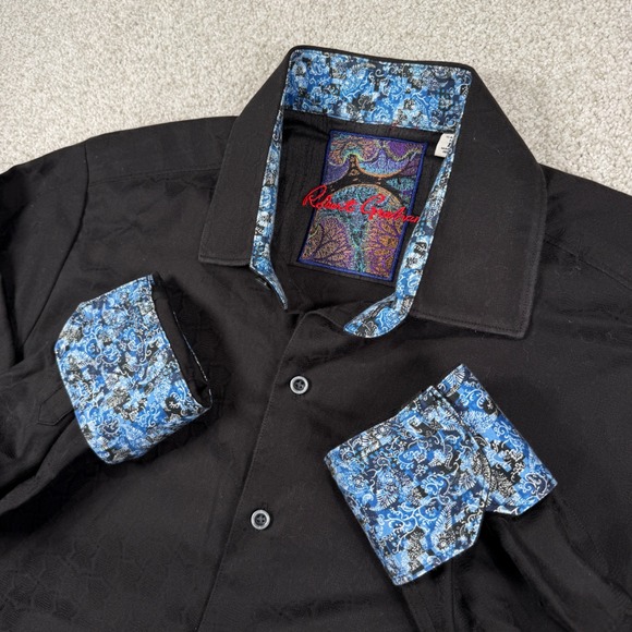 Robert Graham Other - Robert Graham Button Down Shirt Mens L Black Jacquard Paisley Classic Fit L/S